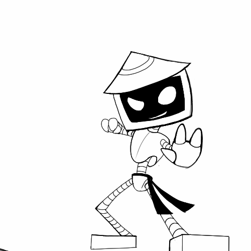 Robot illustration with the title 'Mascot for website'