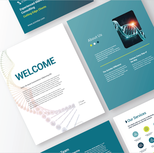 Biotech design with the title 'BioTech Consulting Firm Brochure'