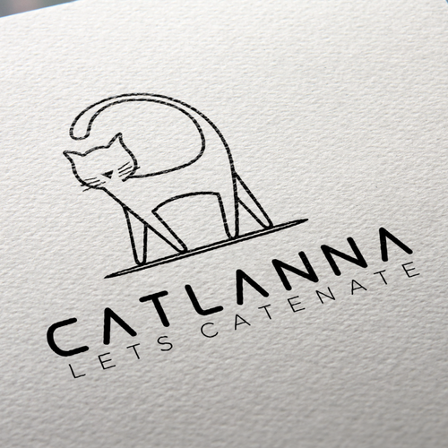 Consulting brand with the title 'captivating powerful, geometric cat logo for CATLANNA behavior consulting services'