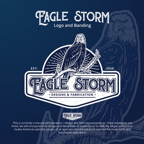 Eagle logo with the title 'Vintage logo for Eagle Storm'