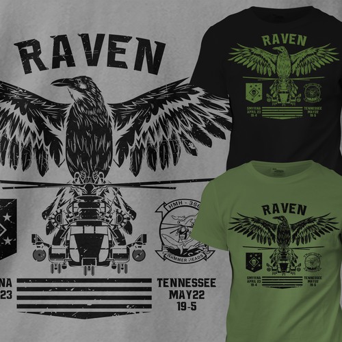 Badass t-shirt with the title 'Raven Military T-shirt'