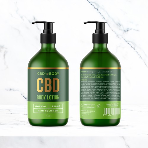 Design label with the title 'Body Lotion Label Design'