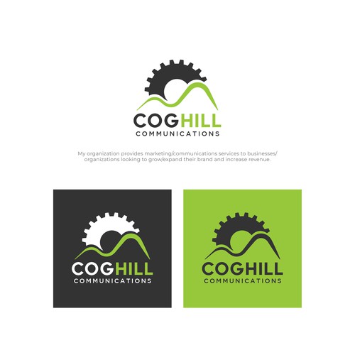 Hill logo with the title 'Logo concept for bussines, Coghill Communication'