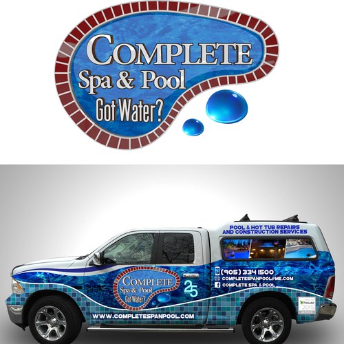 Van design with the title 'Classy Truck Wrap for Complete Spa N Pool'