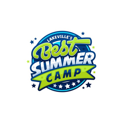 Summer camp design with the title 'Kids Summer Camp Logo'