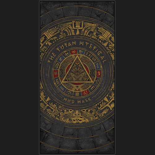 Aztec design with the title 'The Tutan Mystical Mud Mask '