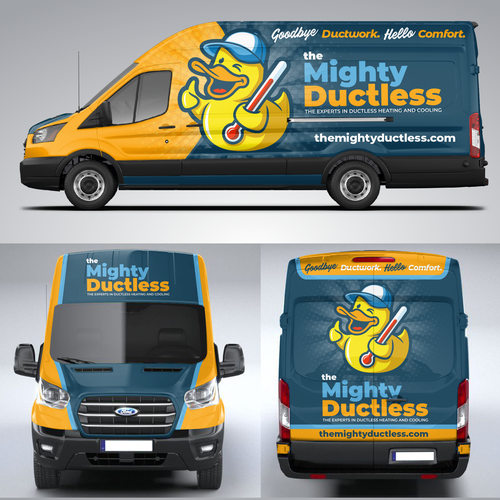 Disruptive design with the title 'The Mighty Ductless- Ford® Transit Wrap'