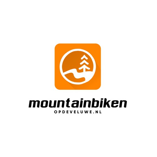 Tour design with the title 'Cool and simple logo for "Mountainbiken Opdeveluwe.nl".'
