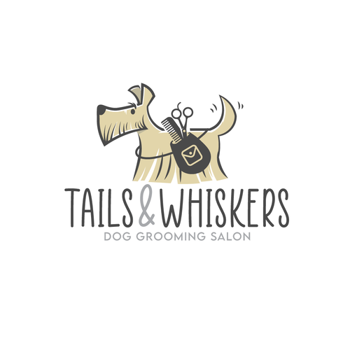 Comb design with the title 'Design a stylish logo for a dog grooming salon'