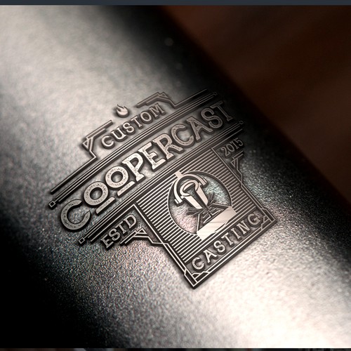 Aluminum design with the title 'Logo, aluminum and brass metal casting '