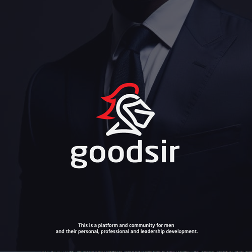 Knight design with the title 'Line art concept of a knight helmet with G and S letters inside'