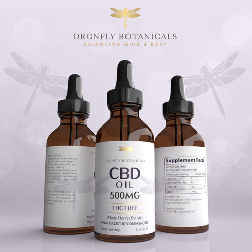 Medical label with the title 'CBD OIL Label Design'