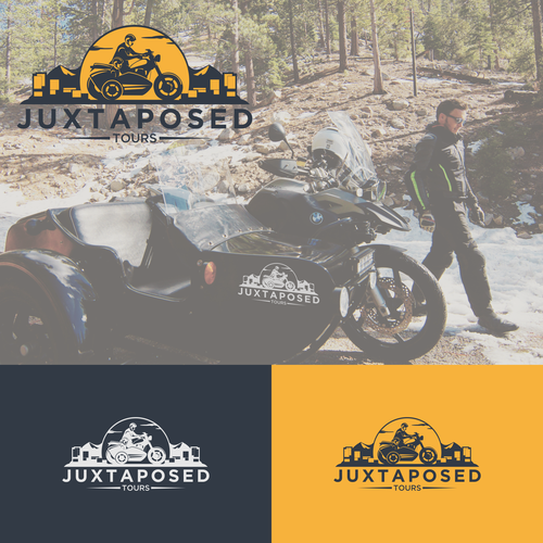 Tour logo with the title 'Juxtaposed Tours Logo Design'
