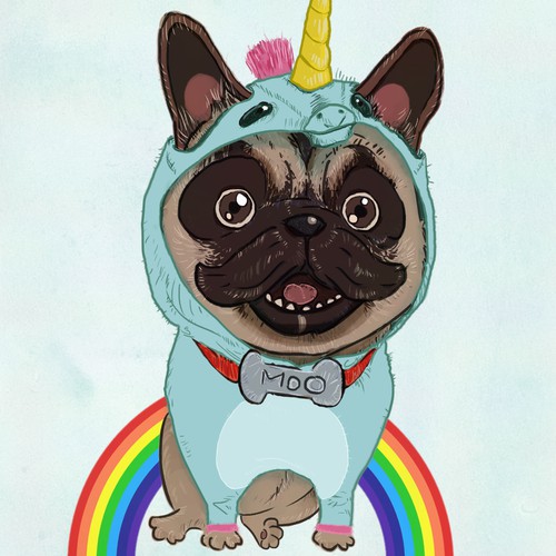 Bulldog design with the title 'Mr. Moo'