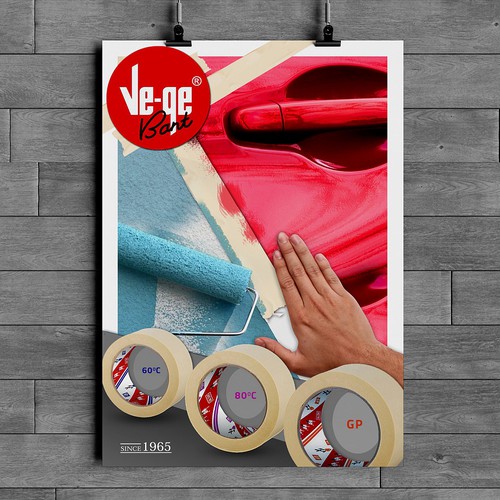 Photo montage design with the title 'Industrial tapes poster'