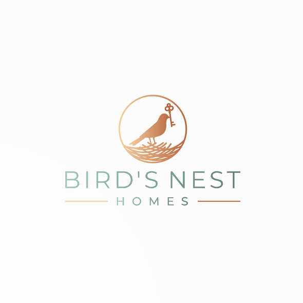 Nest logo with the title 'Bird's Nest Homes Logo'