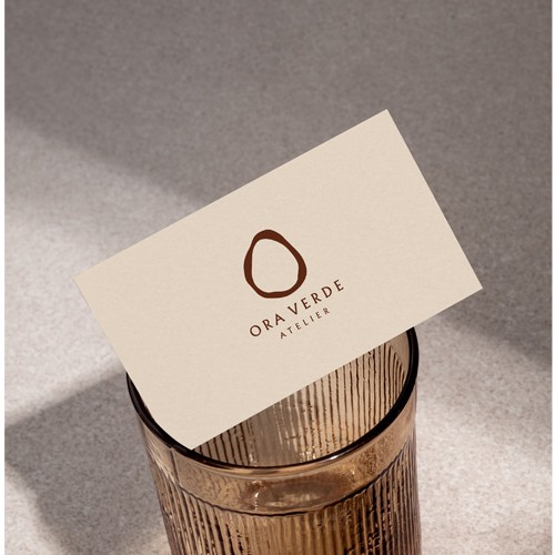 Abstract design with the title 'Ora Verde Atelier'