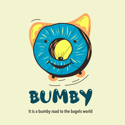 Easy to draw logo with the title 'Bamby Bagel Logo'