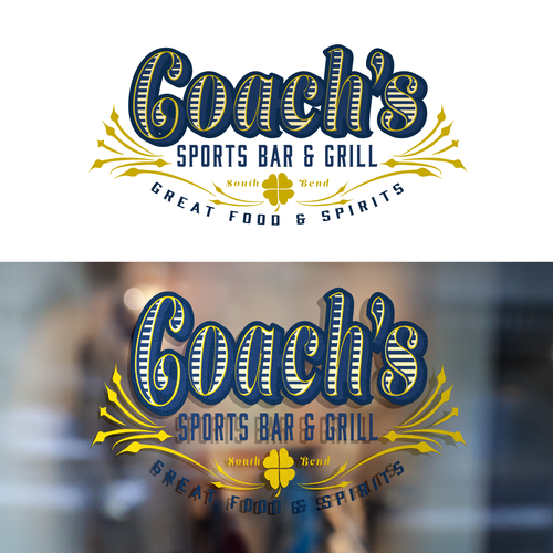 Sports bar design with the title 'Concept for Upscale Sports Bar in College Town'