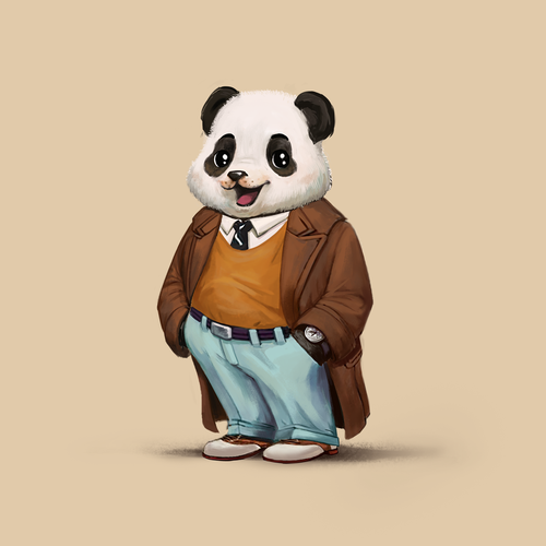Costume design with the title 'Trendy panda'
