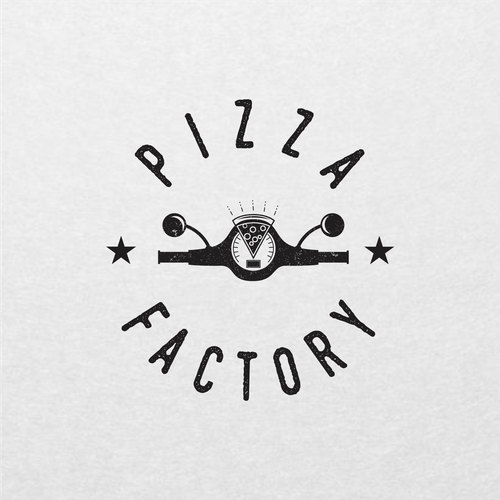 Scooter logo with the title 'Pizza Factory'