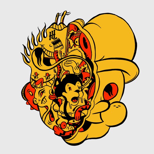 T-shirt artwork with the title 'Cartoon face taxonomy'