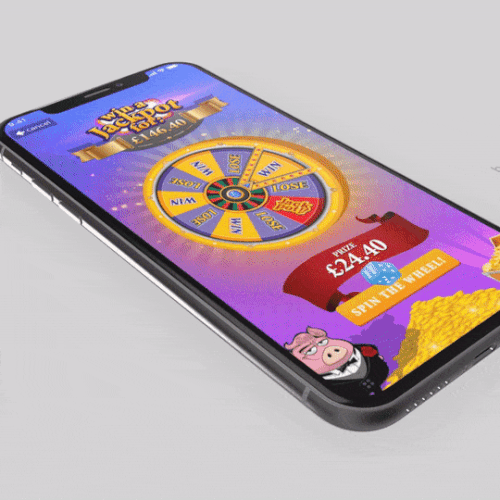 Coin design with the title 'Animation & App screen : Spinning Wheel'