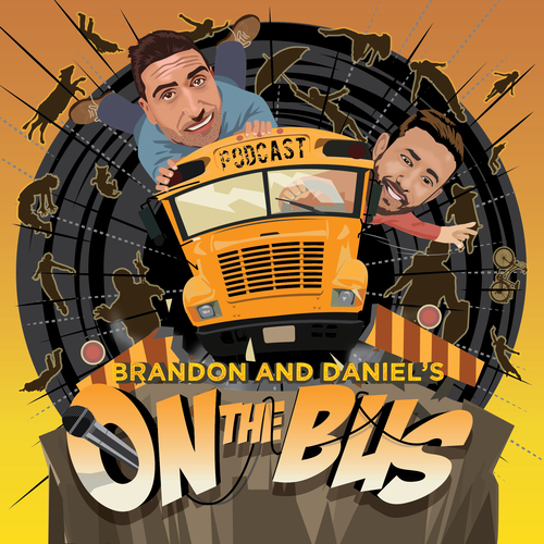 Vortex design with the title 'On The Bus Podcast Logo'