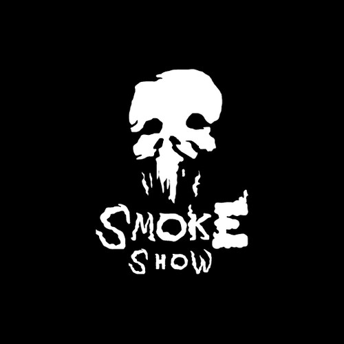 Street art logo with the title 'somke skull logo'