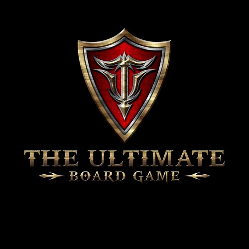 Board game logo with the title 'Create a capturing logo illustrating a challenging, luxurious, 3D board game.'