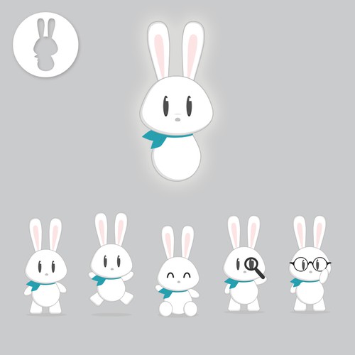 Bunny design with the title 'Bunny Mascot for a startup company'