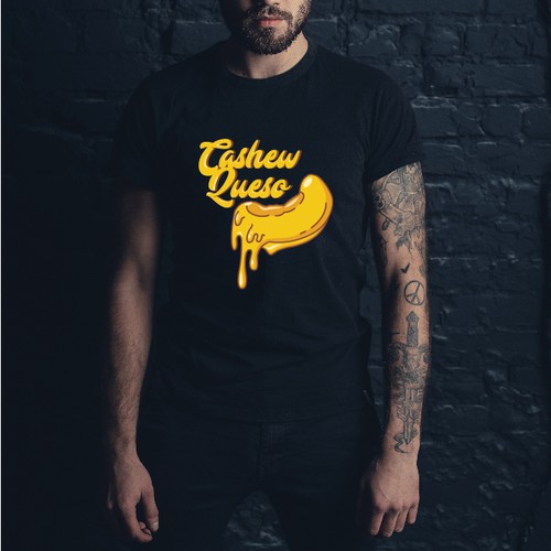 Restaurant t-shirt with the title 'Combined cashew and cheese design'