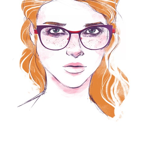 Cute artwork with the title 'Illustration for eyewear'