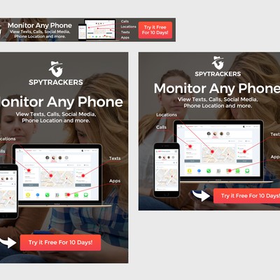 Banner ads for a cellphone monitoring app