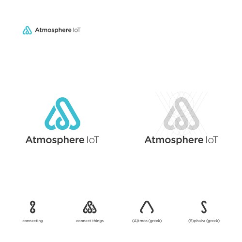 Meaningful brand with the title '"Connecting, Connect Things" logo concept for Atmosphere IoT'