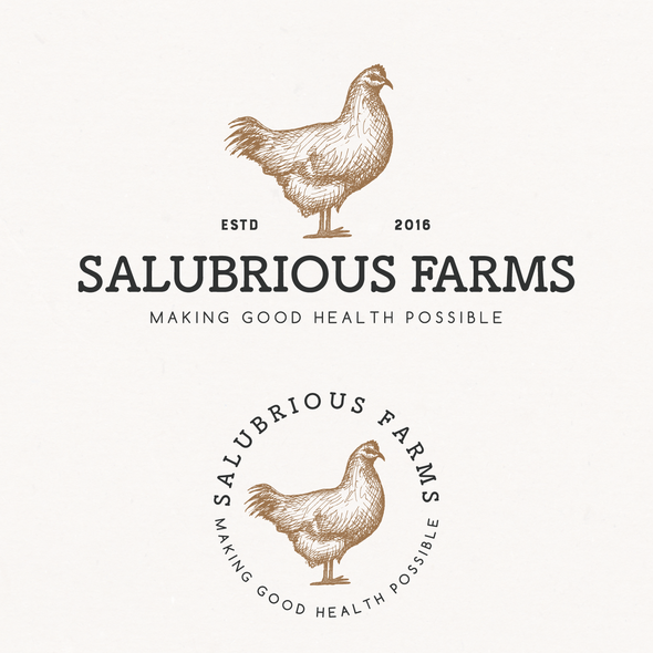 Ecological brand with the title 'Logo design and brand identity pack for Salubrious Farms.'