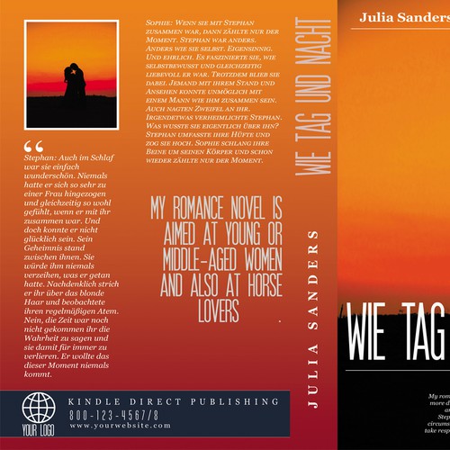 Romantic book cover with the title 'Book covers For romance novels'