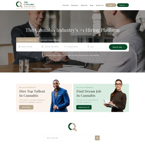 Typography website with the title 'The Cannabis Industry’s #1 Job Board And Hiring Platform'