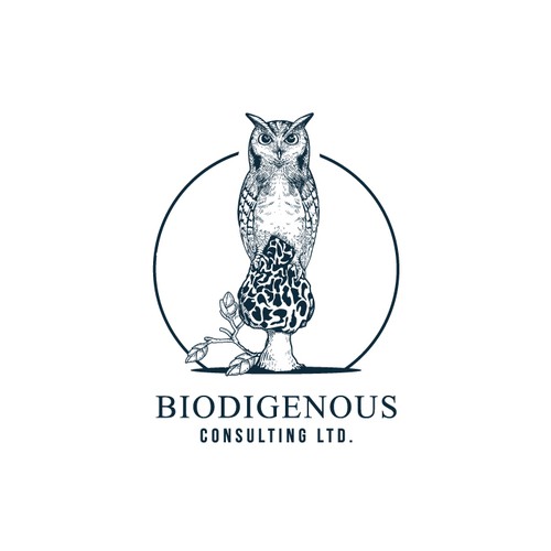 Owl design with the title 'Biodigenous logo'
