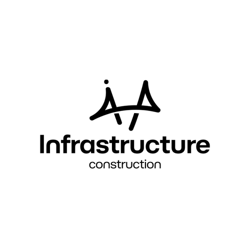 Bridge design with the title '"Infrastructure Construction" UNIQUE LOGO'