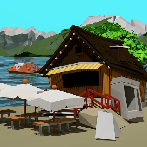 Low poly artwork with the title 'bar'