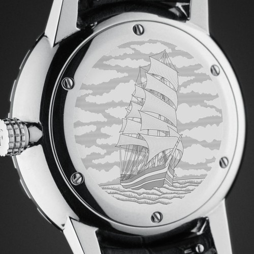 Man artwork with the title 'Engraved Ship'