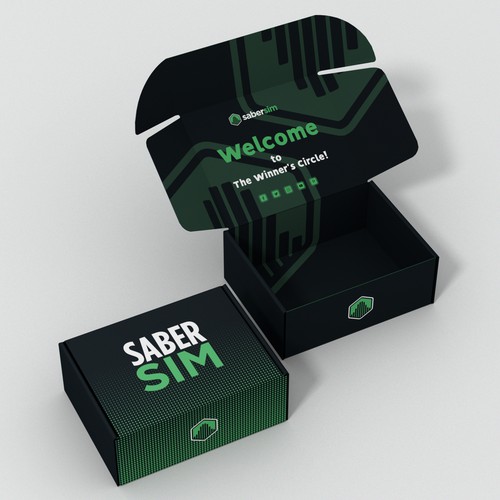 Carton packaging with the title 'Design a standout mailer box for our sports software company'
