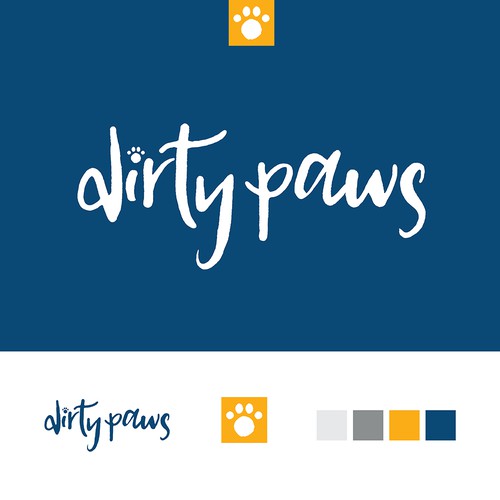 Paw logo with the title 'Playful logo for Dirty Paws'