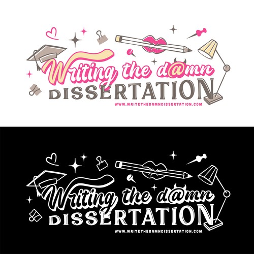 Lips design with the title 'T-shirt for community "Write the Damn Dissertation"'