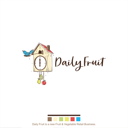 Clock design with the title 'Logo concept for Daily Fruit'