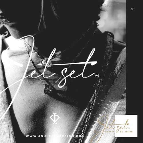 Stylish logo with the title 'JetSet By Joules By Design'