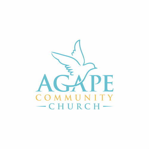 Dove design with the title 'Agape Community Church'