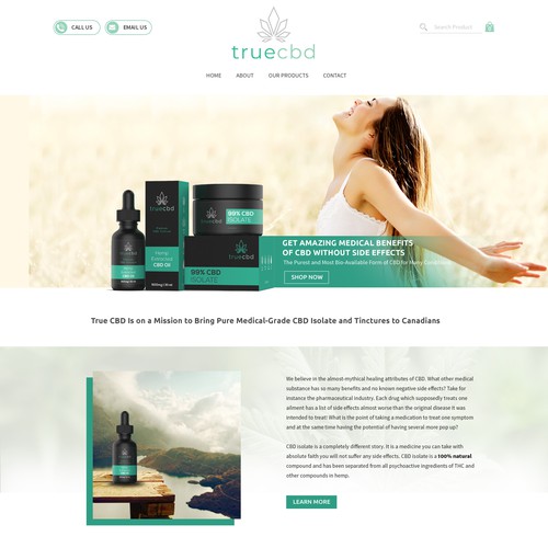 Earthy design with the title 'CBD Website'