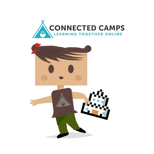 Minecraft design with the title 'connected camps'